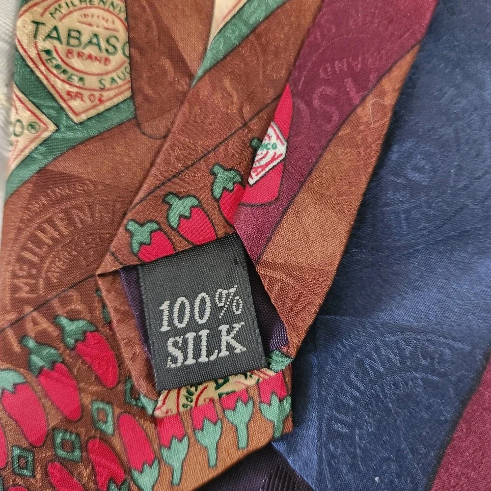 Tabasco Brand Pepper Sauce Silk Necktie Graphic Print Hot Sauce Chili Pepper